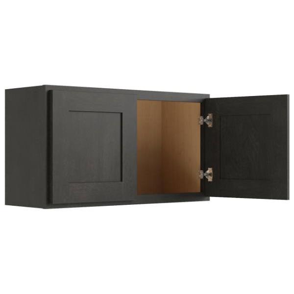 Cnc Cabinetry 30" W X 18" H Wall Cabinet, Luxor Smoky Grey