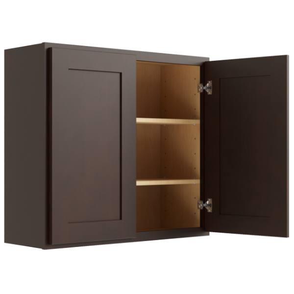 Cnc Cabinetry 36" W X 30" H 2 Door Wall Cabinet, Luxor Espresso