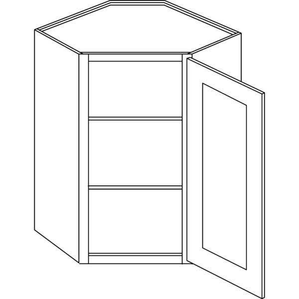 Cnc Cabinetry 30" H Diagonal Corner Wall Cabinet, Country Oak