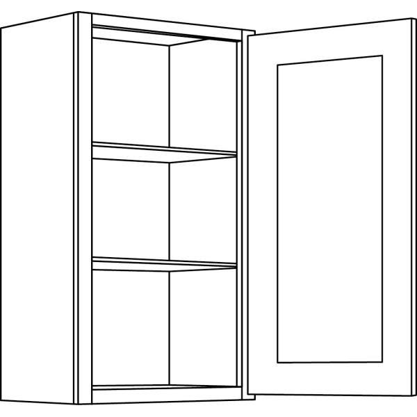 Cnc Cabinetry 21" W X 30" H 1 Door Wall Cabinet, Country Oak