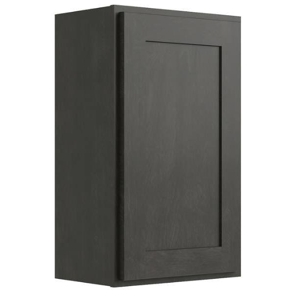 Cnc Cabinetry 15" W X 30" H 1 Door Wall Cabinet, Luxor Smoky Grey