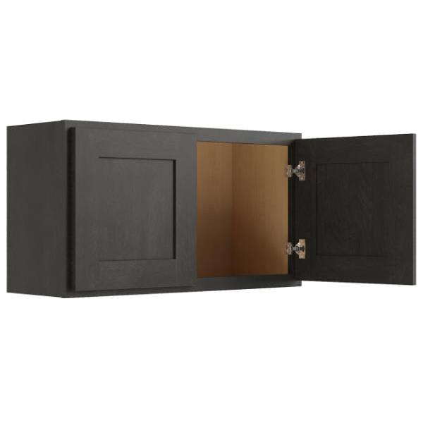 Cnc Cabinetry 36" W X 18" H Wall Cabinet, Luxor Smoky Grey