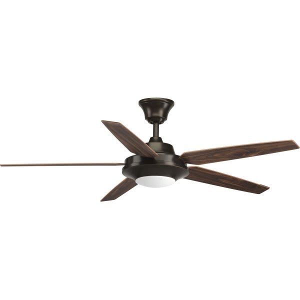 Progress Lighting Signature Plus II 54 In. 5-Blade LED Ceiling Fan W/ Light (Antique Bronze)