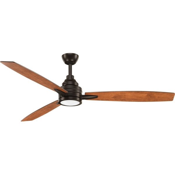 Progress Lighting Gaze 60 In. 3-Blade LED Ceiling Fan W/ Light (Antique Bronze)