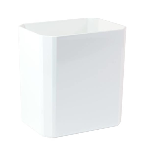 Hapco Facet 8 Qt Rectangular Wastebasket, Beveled Edges, White,case Of 6