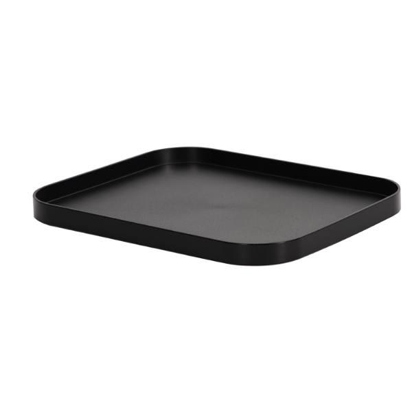 Hapco Contempo Rectangular Tray,raised Spillproof Rim,black Stainless,case Of 12