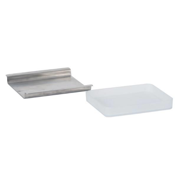 Hapco Brushed Metal Rectangular Soap Dish,silicone Feet, Wide Edges, Case Of 24
