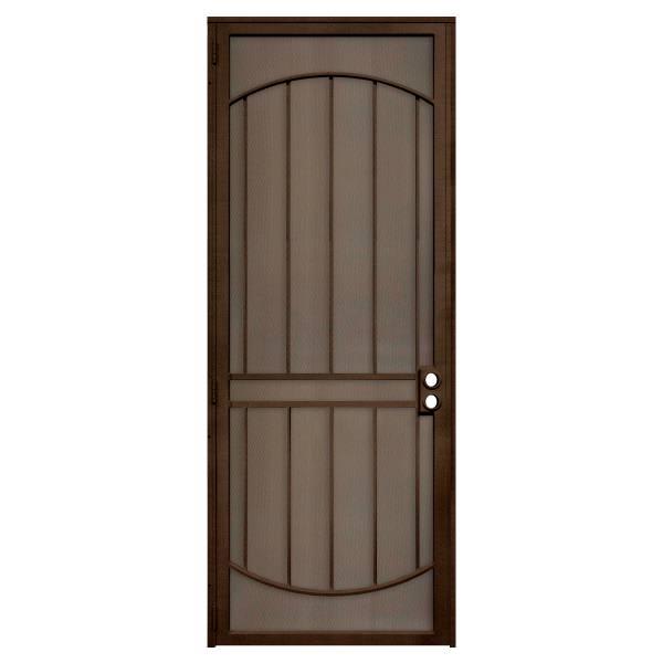 Unique Home Designs 36 In. X 96 In. Arcada Copper Right Steel Security Door