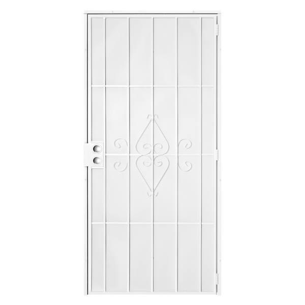 Unique Home Designs 36 In. X 80 In. Su Casa White Surface Steel Security Door