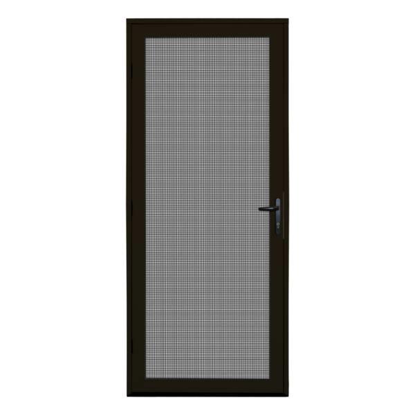 Unique Home Designs 36 In. X 80 In. Bronze Meshtec Ultimate Security Screen Door