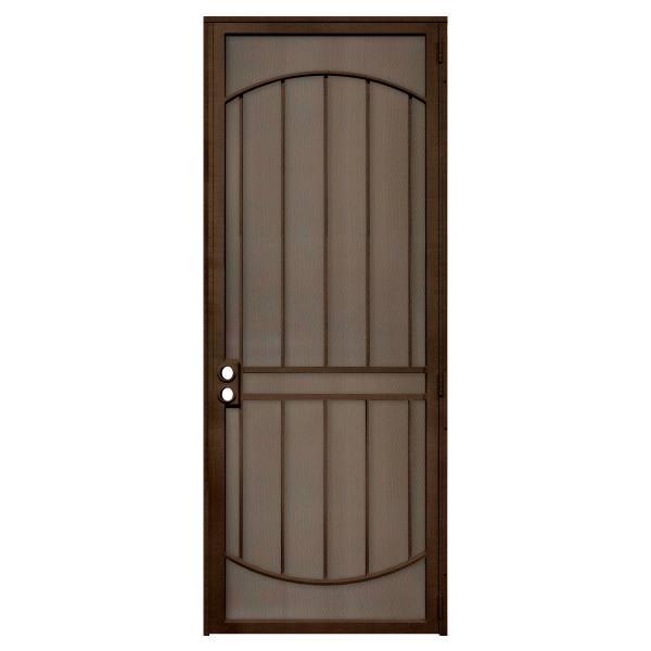 Unique Home Designs 36 In. X 96 In. Arcada Copper Left Steel Security Door