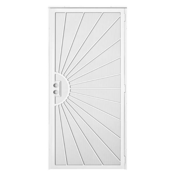 Unique Home Designs 36 In. X 80 In. Solana White Steel Security Door