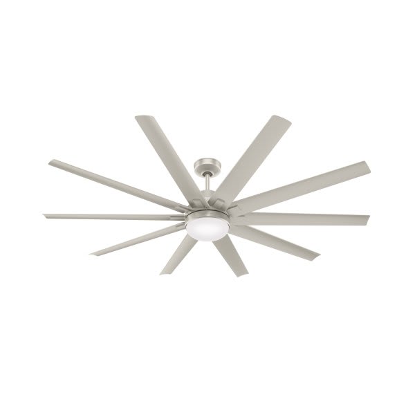 Hunter® Overton 72 In. Led Ceiling Fan W/ Light (Matte Nickel)