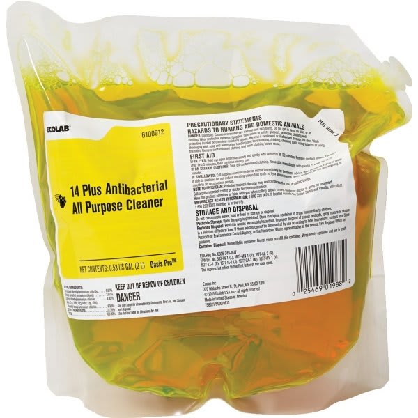 Ecolab Scrub Free Bathroom Cleaner & Disinfectant 2, 2 Liter, Case Of 2