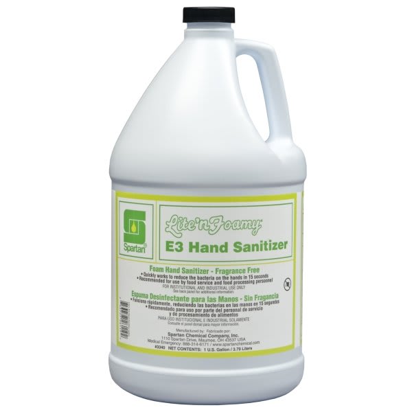 Spartan Lite'n Foamy E3 Foaming Hand Sanitizer, Unscented, 1 Gal, Case Of 4
