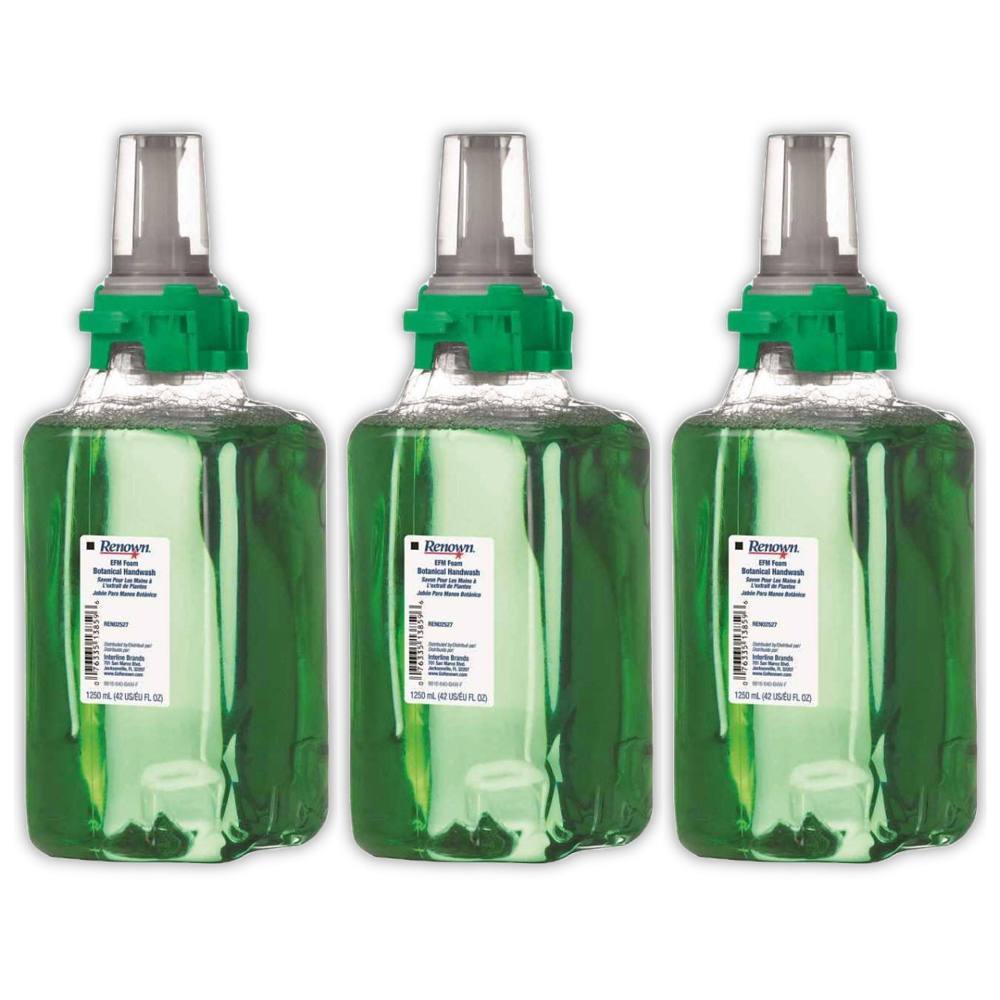 Renown Efm 1250 mL Botanical Floral Scent Foam Hand Soap Refill, For Renown Efm Dispensers, Case Of 3