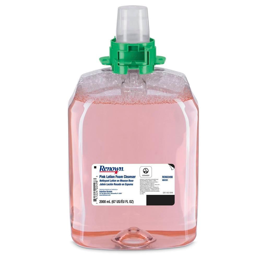 Renown Fmx-20 2000 mL Pink Lotion Foam Hand Soap Refill For Renown Fmx-20 Dispensers, Case Of 2