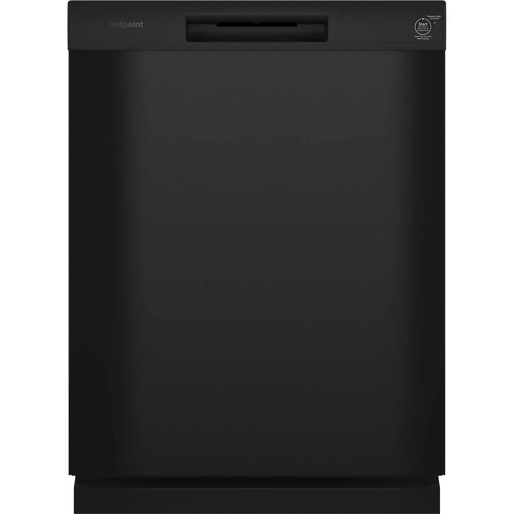 Hotpoint 24 In. Front Control SmartHQ Dishwasher With Plastic Interior Tall Tub, Black