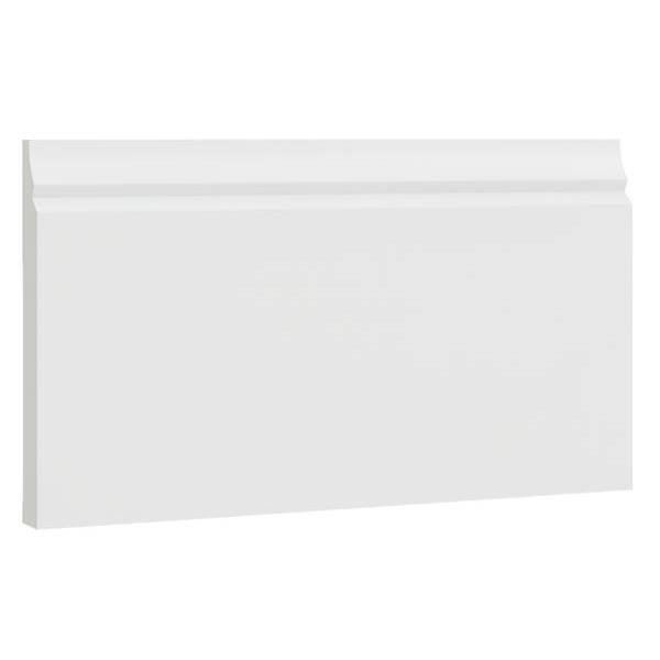 Cnc Cabinetry Luxor White Base Molding, Shaker 96w X 4.5h
