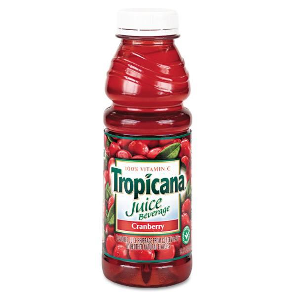 Tropicana Juice Beverage, Cranberry, 15.2oz Bottle, Case Of 12