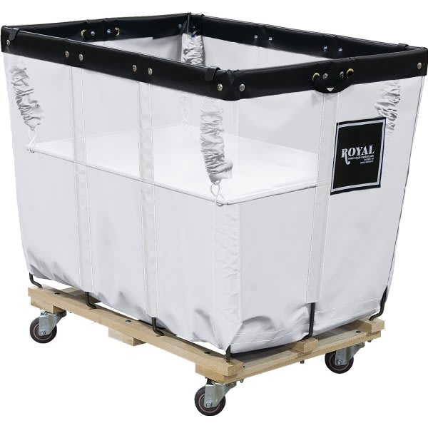 Royal Basket Trucks 20 Bushel Plastic Basket Truck Spring Lift, White