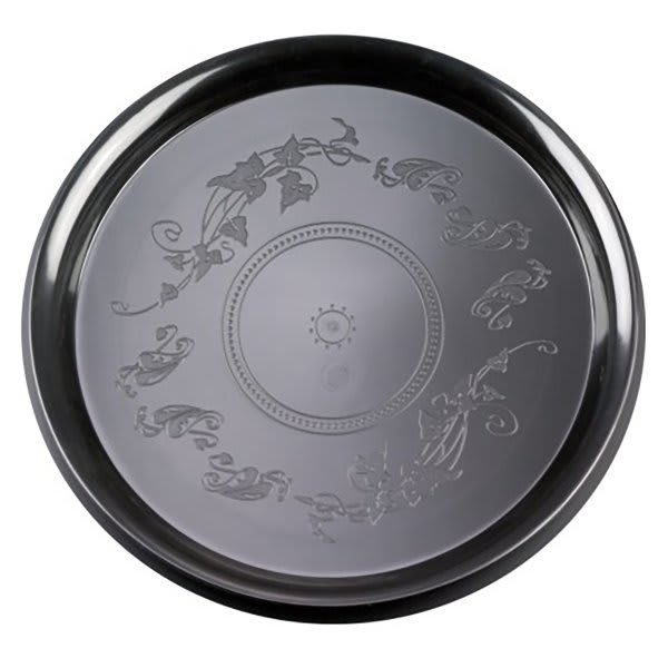 Emi Yoshi® Clear/black Round Plastic Deli Mate Tray 12" Case Of 25