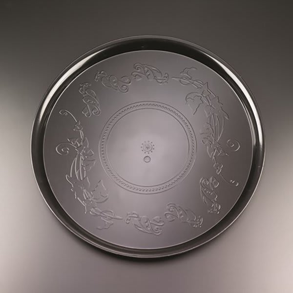 Emi Yoshi® Clear/black Round Plastic Deli Mate Tray 18" Case Of 25