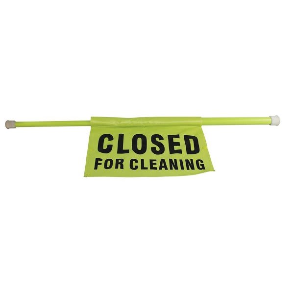 Impact Products Closed For Cleaning Safety Sign, 30" To 44" Doorway/Aisle Pole