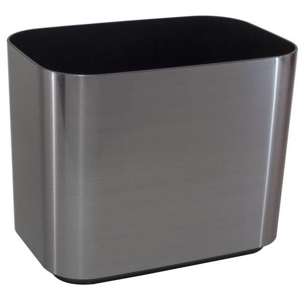 Hapco Contempo 8 Qt. Rectangle Wastebasket, Graphite, Case Of 6