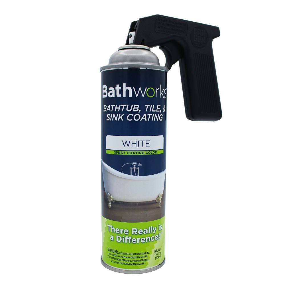 Bathworks 32 Oz. Tub And Tile Refinishing Kit W/ Wide Spray Handle & 2 White Spray Cans (2-Pack)