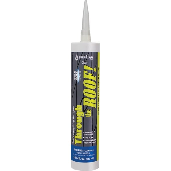 Sashco 14010 10.3 Oz. Through The Roof Clear Caulk, Package Of 12