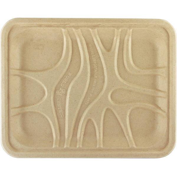 World Centric Fiber Tray, Pla Lined, Pfas Free, 9.1x7.1x0.7, Natural,case Of 500