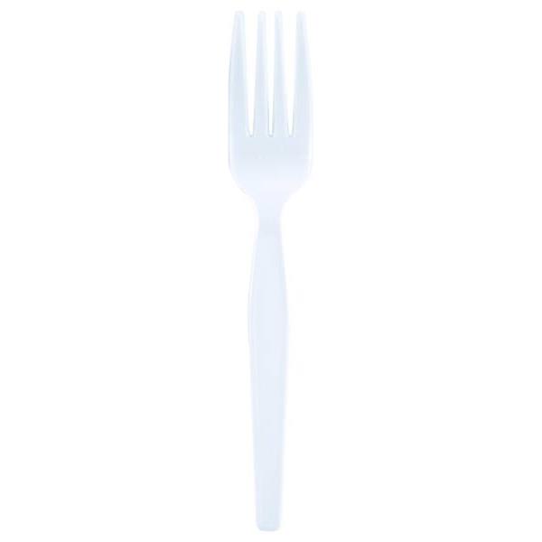 Polystyrene Fork Medium Weight White, Case Of 1000