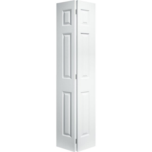 Masonite 24 In. X 80 In. X 1-3/8 In. Primed White 6-Panel Hollow Core Bi-Fold Interior Door