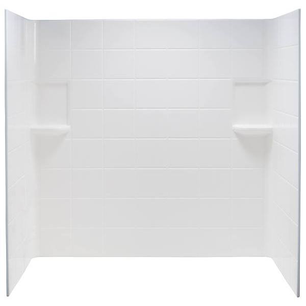 El Mustee Topaz 30 In. X 60 In. 3-Piece Direct To Stud Tub Surround In White