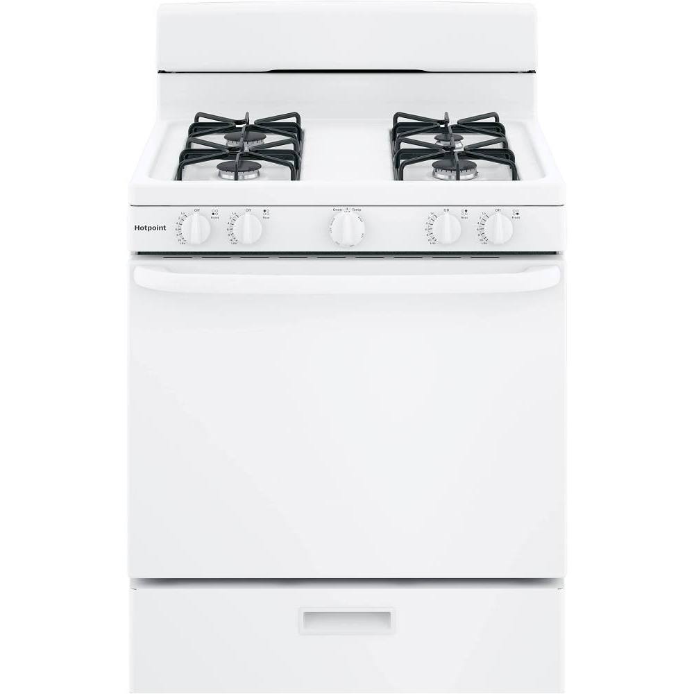 Hotpoint 30 In. 4.8 cu. ft. 4 Burner Gas Freestanding Range, Standard Clean, White, ADA