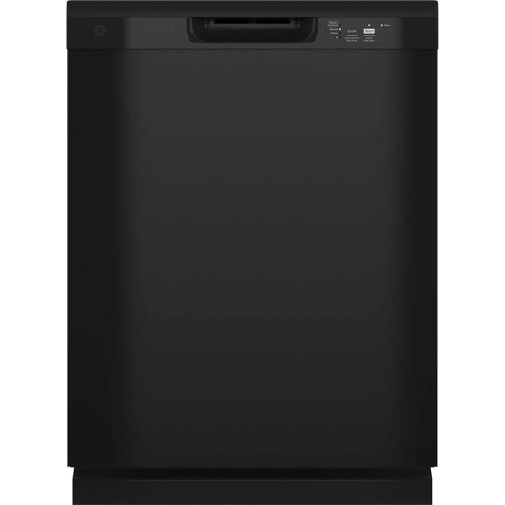 GE 24 In. Front Control SmartHQ Dishwasher With Plastic Interior Tall Tub, Black