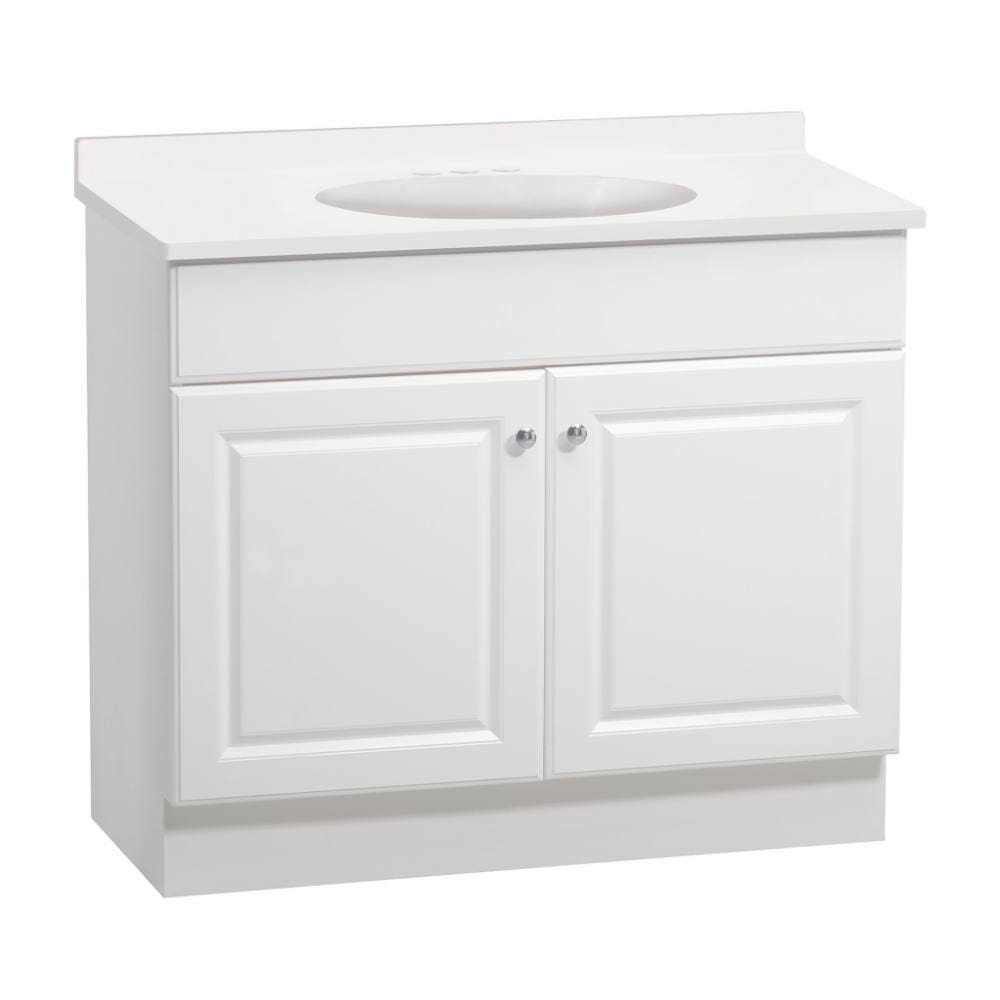 Seasons 36 in. W X 18 in. D X 35 in. H Bathroom Vanity Cabinet With Top, White