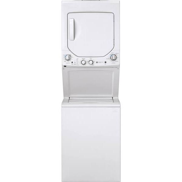 GE SmartHQ Unitized Spacemaker Laundry Center, 2.3 cu. ft. Washer And 4.4 cu. ft. Gas Dryer, White