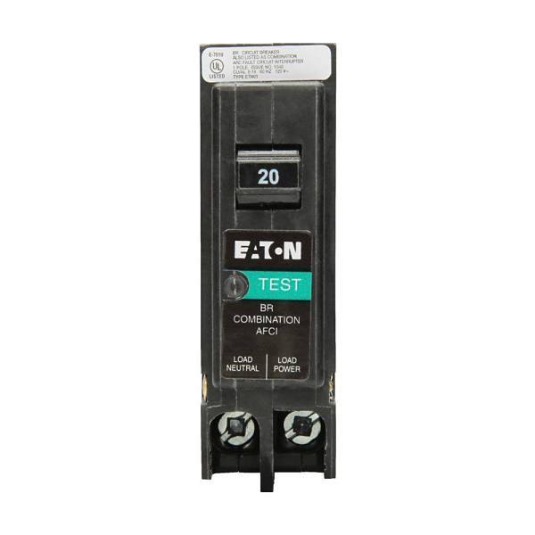 Eaton Br 20 Amp Single-Pole Cafi Br 20 Amp Single-Pole Arc Fault Circuit Breaker