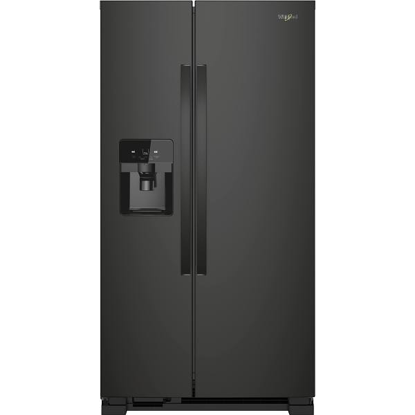 Whirlpool 25 cu. ft. 36 In. W Side By Side Refrigerator With Ice Maker, Black, ADA