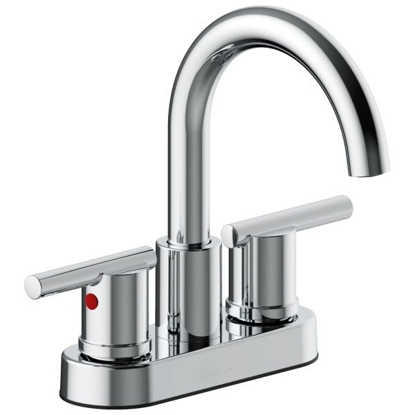 Seasons Westwind 1.2 GPM 2-Handle Quick Install Centerset High-Arc Bathroom Faucet With Pop Up Drain, Chrome
