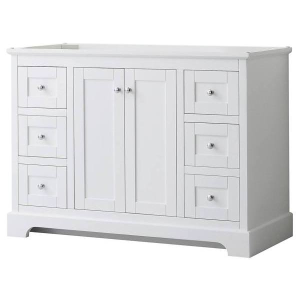 Wyndham Avery 80" White Double Vanity, No Countertop, No Sinks HD Supply