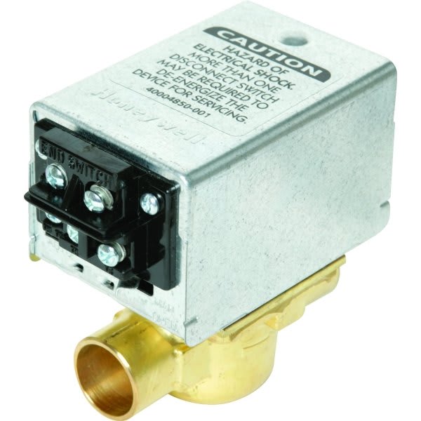 Honeywell® Hydronic Zone Valve, 24 Volt, 3/4" Sweat Connections Manual Lever