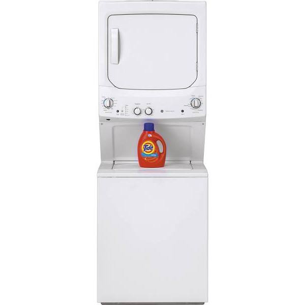 GE SmartHQ Unitized Spacemaker Laundry Center, 3.8 cu. ft. Washer And 5.9 cu. ft. Gas Dryer, White