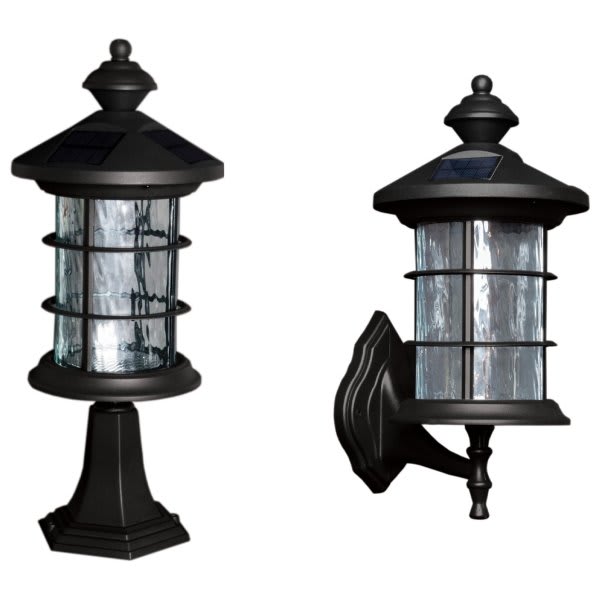 Classy Caps™ Black Aluminum Hampton Solar Lamp