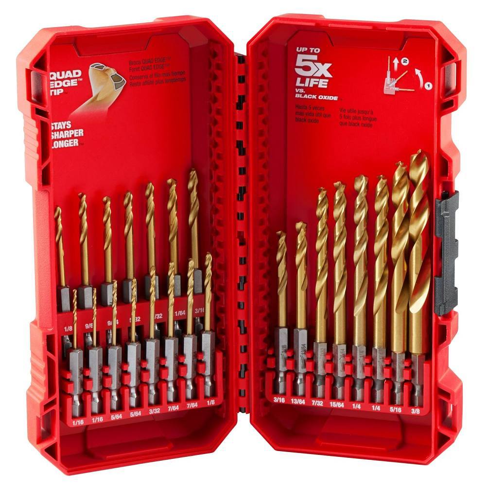 Milwaukee Shockwave Impact Duty Titanium Drill Bit Set, 23-Piece