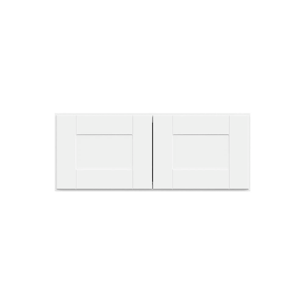 Hampton Bay 30in. W X 12in. H X 12in. D Shaker Assembled Wall Cabinet, Satin White