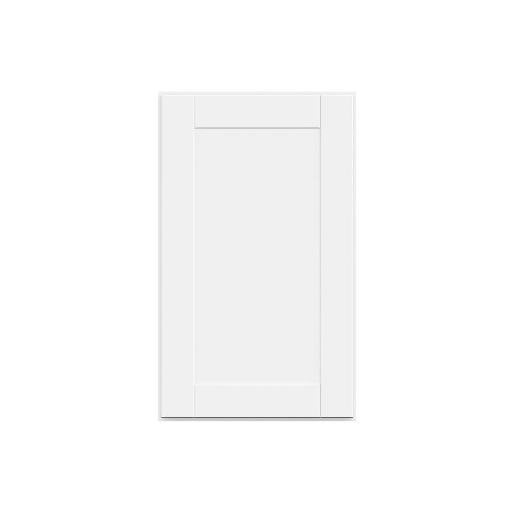 Hampton Bay 18in. W X 30in. H X 12in. D Shaker Assembled Wall Cabinet, Satin White