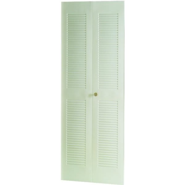 Dunbarton The Louver Ii Metal Bi-Fold Door, Bright White, 24x80 In.